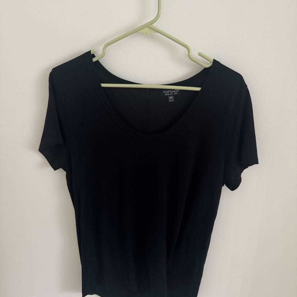 Topshop Black Scoop Neck Short Sleeve Tee